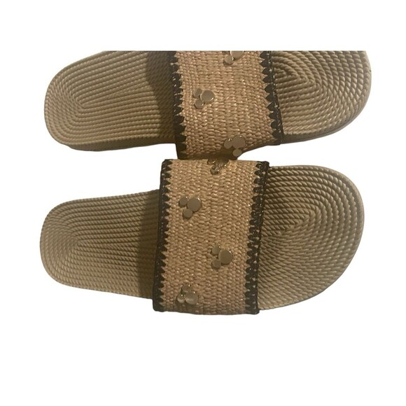 DISNEY NWT Sandals Womans SZ  10 Black/Natural Slides  MICKEY MOUSE - Picture 6 of 12